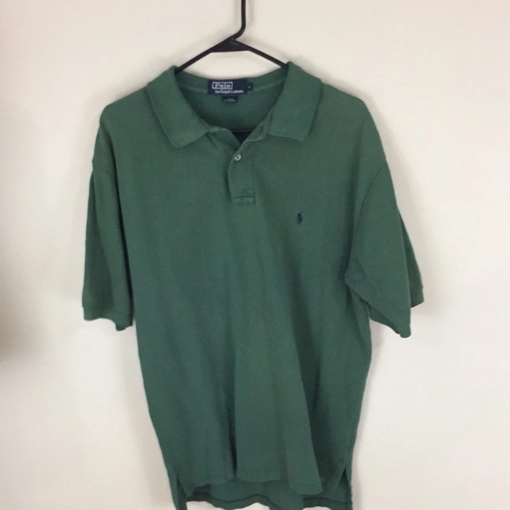 Polo Ralph Lauren Pony Green Cotton Mesh Polo Shirt Size Large